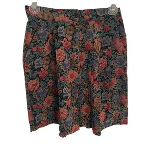 Judy Knapp Floral Women's Shorts Rayon Blend With Pockets Size Medium